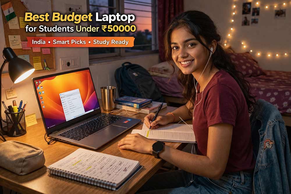 best budget laptop for students under 50000 in india study setup